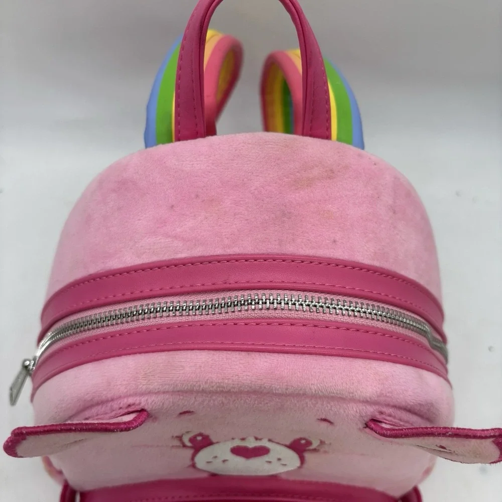 Loungefly Cheer Bear Care Bear Mini Backpack 40th Anniversary Soft Flocked